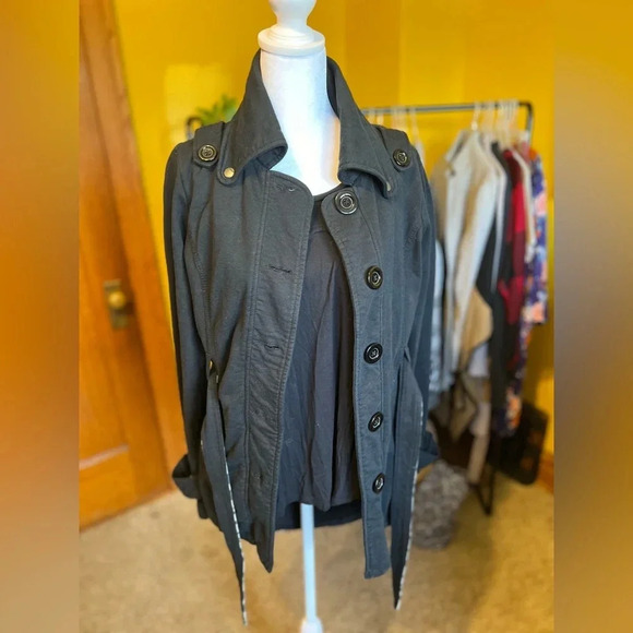 Jackets & Blazers - Black Coat With Two Sided Zebra Belt